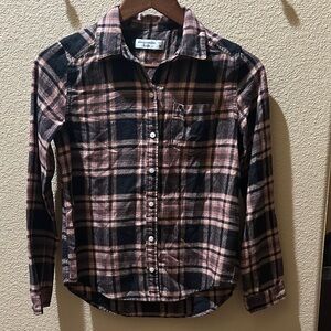 Abercrombie Kids Brown and Black Plaid Shirt